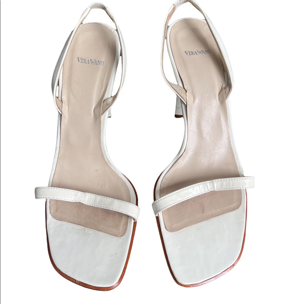 Vera Wang White Open Toe Heels Size 9